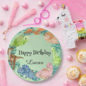 Schattigee dinosaurus oerwoud School kinderen Verj Papieren Bordje (Feest)