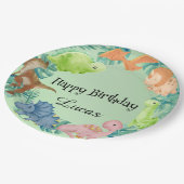 Schattigee dinosaurus oerwoud School kinderen Verj Papieren Bordje (Gekanteld)