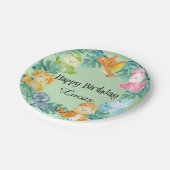 Schattigee dinosaurus oerwoud School kinderen Verj Papieren Bordje (Gekanteld)