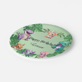 Schattigee dinosaurus oerwoud School kinderen Verj Papieren Bordje (Gekanteld)