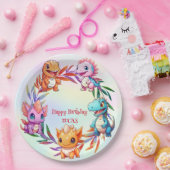 Schattigee dinosaurus oerwoud School kinderen verj Papieren Bordje (Feest)