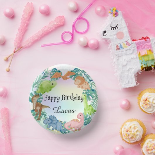 Schattigee dinosaurus oerwoud School kinderen Verj Papieren Kommen (Feest)