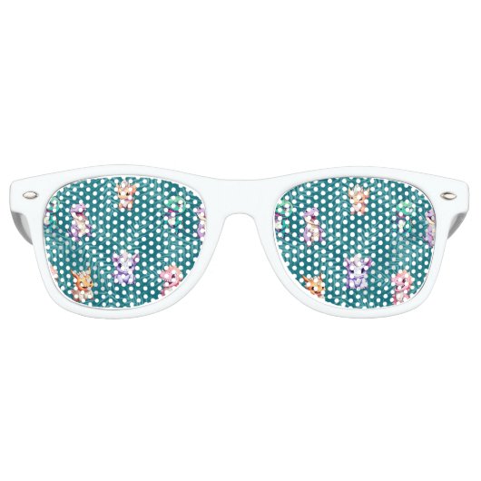 Schattigee dinosaurus oerwoud School kinderen Verj Retro Zonnebril (Voorkant)