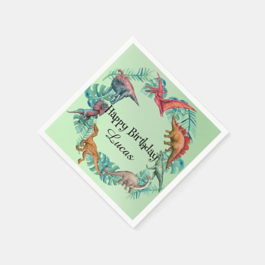 Schattigee dinosaurus oerwoud School kinderen Verj Servet (Hoek)