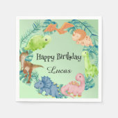 Schattigee dinosaurus oerwoud School kinderen Verj Servet (Voorkant)