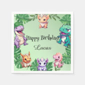 Schattigee dinosaurus oerwoud School kinderen Verj Servet (Voorkant)