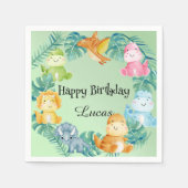 Schattigee dinosaurus oerwoud School kinderen Verj Servet (Voorkant)