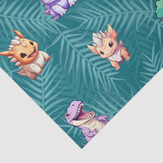 Schattigee dinosaurus oerwoud School kinderen Verj Tissuepapier (Detail)