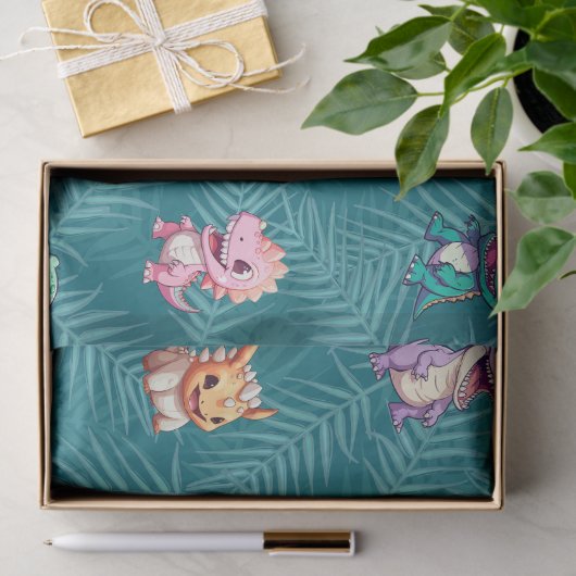 Schattigee dinosaurus oerwoud School kinderen Verj Tissuepapier (Geschenk)