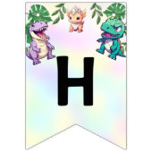 Schattigee dinosaurus oerwoud School kinderen Verj Vlaggetjes (Tweede vlag)