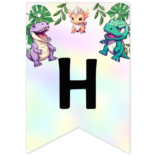 Schattigee dinosaurus oerwoud School kinderen Verj Vlaggetjes (Tweede vlag)