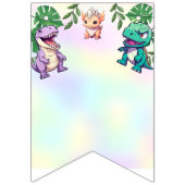 Schattigee dinosaurus oerwoud School kinderen Verj Vlaggetjes (Eerste vlag)