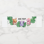 Schattigee dinosaurus oerwoud School kinderen Verj Waterfles Etiket (Enkel label)