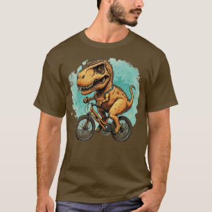 Schattigee dinosaurus op een fiets Dino T Rex Fiet T-shirt