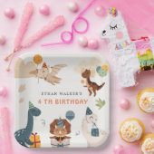 Schattigee Dinosaurus Party Animals Kids Verjaarda Papieren Bordje (Feest)