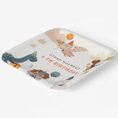 Schattigee Dinosaurus Party Animals Kids Verjaarda Papieren Bordje (Gebogen)