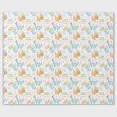 Schattigee Dinosaurus Party Ballon Kids Verjaardag Cadeaupapier (Vlak)