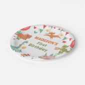 Schattigee Dinosaurus Party Paper Borden Papieren Bordje (Gekanteld)