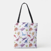 Schattigee Dinosaurus Patroon Dino Gepersonaliseer Tote Bag (Achterkant)