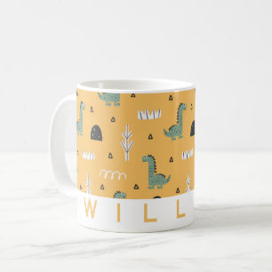 Schattigee Dinosaurus Patroon Mok   Gepersonalisee