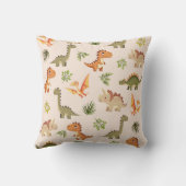 Schattigee Dinosaurus Patroon Monogram Naam Kweker Kussen (Achterkant)