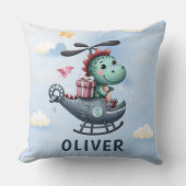 Schattigee Dinosaurus Pilot Vliegende Charmante He Kussen (Voorkant)