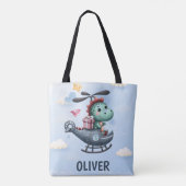 Schattigee Dinosaurus Pilot Vliegende Charmante He Tote Bag (Achterkant)