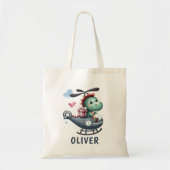 Schattigee Dinosaurus Pilot Vliegende Charmante He Tote Bag (Voorkant)