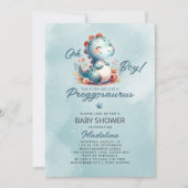 Schattigee dinosaurus Preggosaurus-Baby shower Kaart (Voorkant)