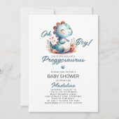 Schattigee dinosaurus Preggosaurus-Baby shower Kaart (Voorkant)