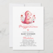 Schattigee dinosaurus Preggosaurus-Baby shower Kaart (Voorkant)