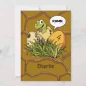 Schattigee Dinosaurus Prehistorische Cartoon Verja Kaart (Achterkant)