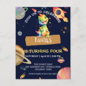 Schattigee Dinosaurus regenboog Galaxy ruimte verj Briefkaart (Voorkant)