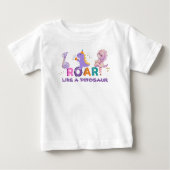 Schattigee dinosaurus Roar peuter T-shirt (Voorkant)