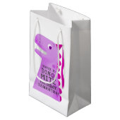 Schattigee dinosaurus roze gepersonaliseerde verja klein cadeauzakje (Voorkant Gekanteld)