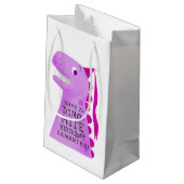 Schattigee dinosaurus roze gepersonaliseerde verja klein cadeauzakje (Achterkant Gekanteld)