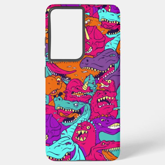 Schattigee Dinosaurus Samsung Telefoonhoesje - Sto Galaxy Hoesje (Achterkant)