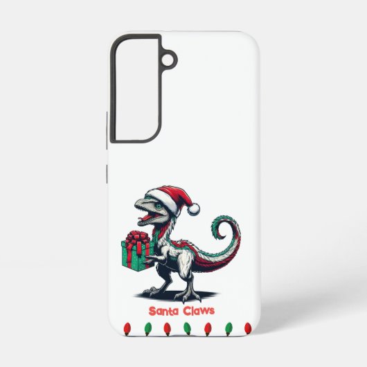 Schattigee Dinosaurus Santa Hoed Telefoon Case Samsung Galaxy Hoesje (Achterkant)