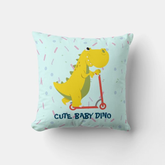 Schattigee dinosaurus Scooter Speelgoed Verjaardag Kussen (Voorkant)