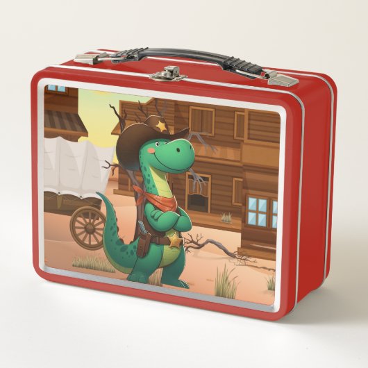 Schattigee dinosaurus sheriff/cowboy (Voorkant)
