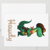 Schattigee dinosaurus sheriff/cowboy feestdagenkaart (Voorkant / Achterkant)