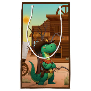 Schattigee dinosaurus sheriff/cowboy klein cadeauzakje