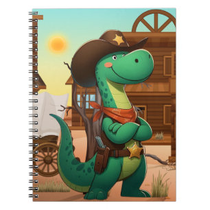 Schattigee dinosaurus sheriff/cowboy notitieboek