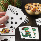 Schattigee dinosaurus sheriff/cowboy pokerkaarten (Insitu)