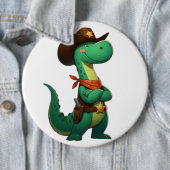 Schattigee dinosaurus sheriff/cowboy ronde button 6,0 cm (In situ)