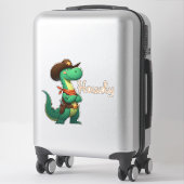 Schattigee dinosaurus sheriff/cowboy sticker (Koffer)