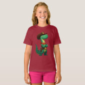 Schattigee dinosaurus sheriff/cowboy t-shirt (Voorkant volledig)