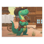 Schattigee dinosaurus sheriff/cowboy tafelkleed (Voorkant (Horizontaal))