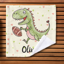 Schattigee dinosaurus spelen Football gepersonalis Washandje