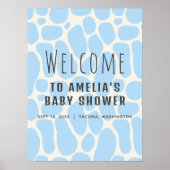 Schattigee Dinosaurus Spots Jongen Baby Welkomstbo Poster (Voorkant)